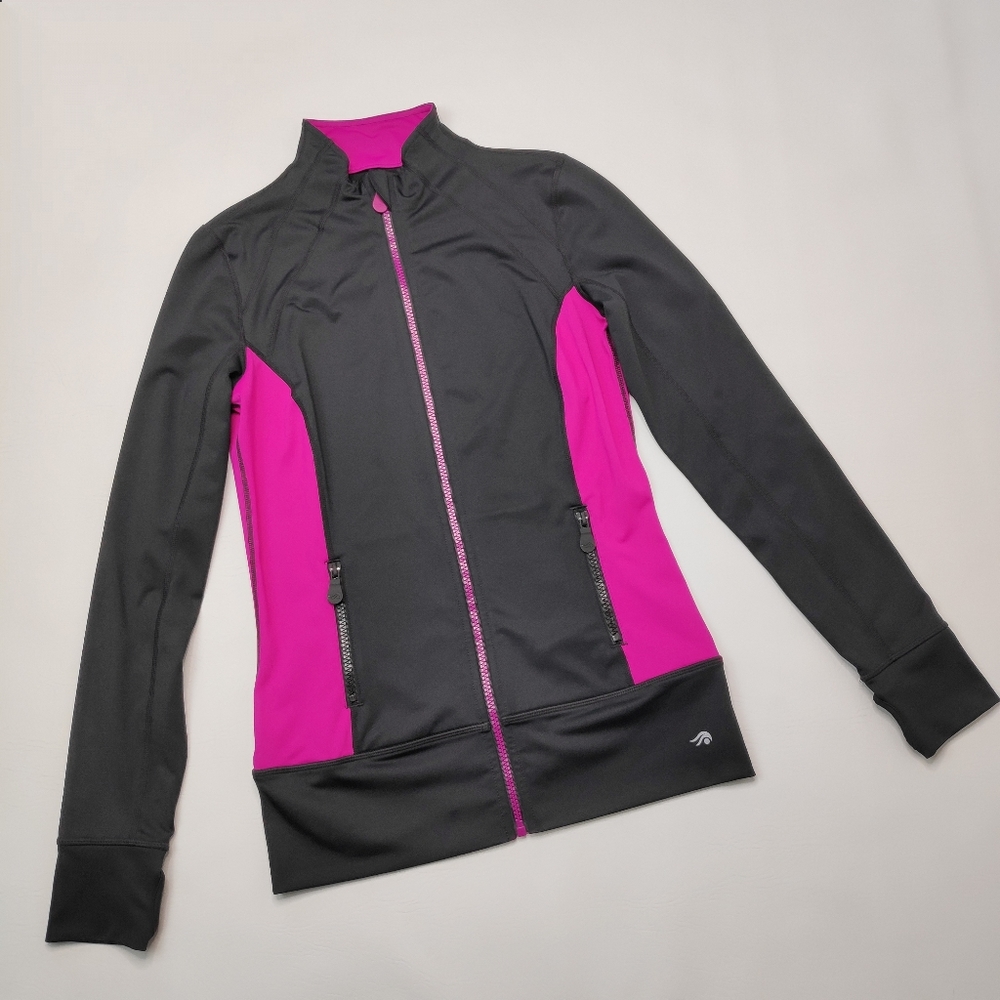 Ideology Black Purple Full Zip Up Jacket Size XS